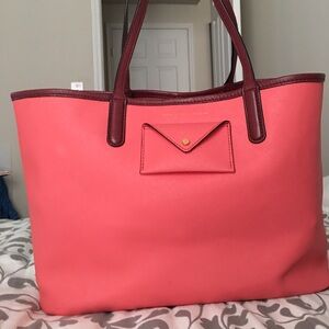 Marc by Marc Jacobs Coral Tote with Burgundy Trim